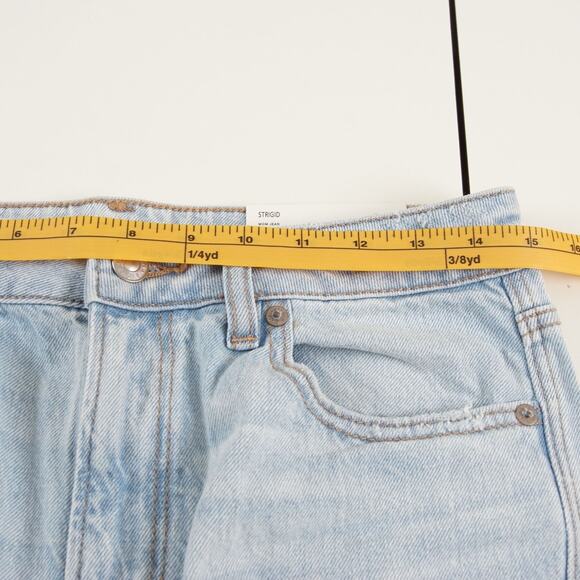 NEW American Eagle Strigid Indigo Light Wash Distressed Mom Jeans Womens Sz 8 - Picture 6 of 12